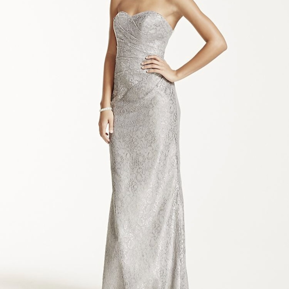 Silver David’s bridal Bridesmaid dress